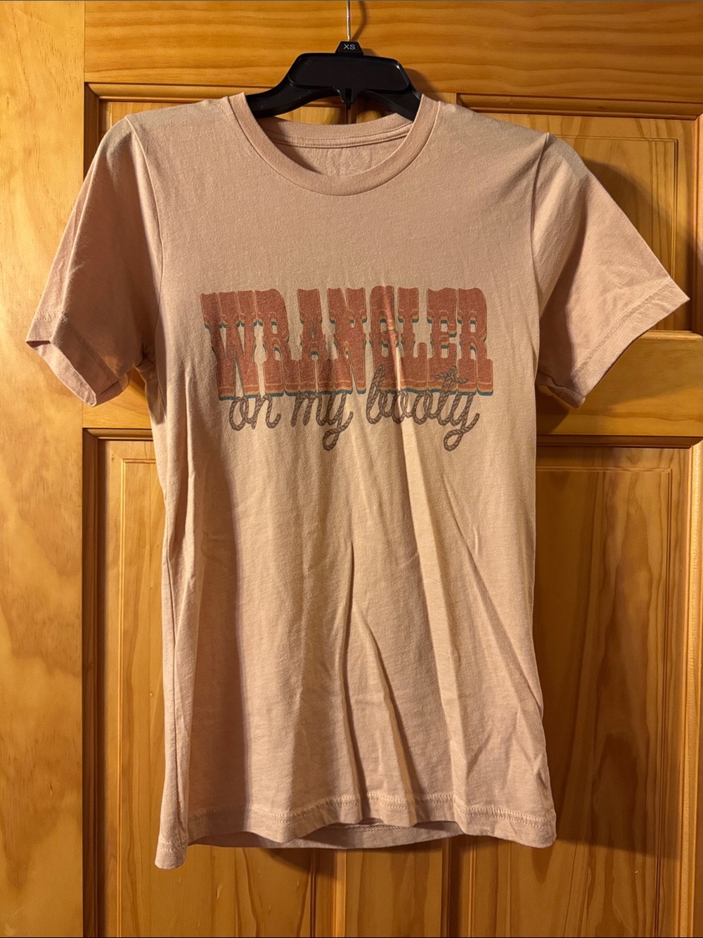 blush pink Wrangler On my Booty TShirt